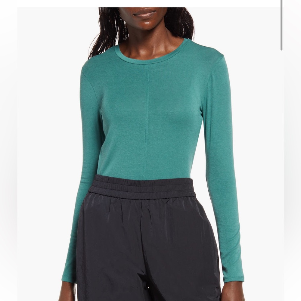 Open edit front seam long sleeve shirt - AK